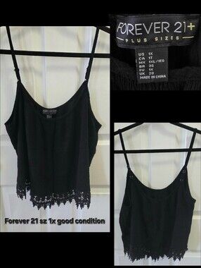 Forever 21 Black Crochet-Hem Sz 1x
